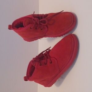 UGG Red Suede Womens Ankle Boots Size 9